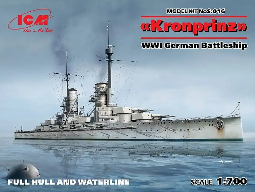 WWI German Battleship Kronprinz 1/700 ICM Models