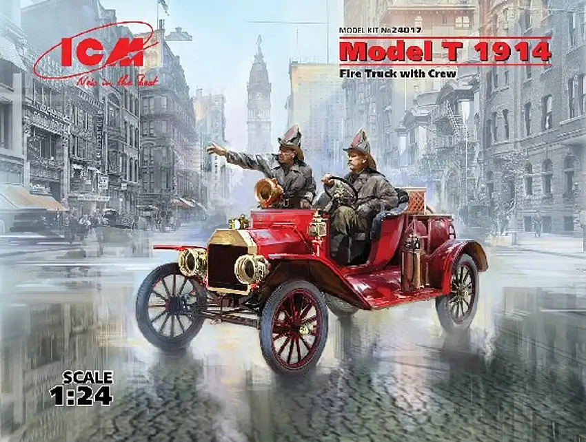 Model T 1914 Fire Truck w/2 Crew 1/24 ICM Models
