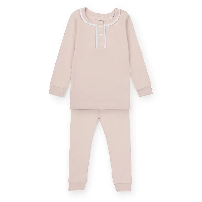 Alden Girls' Pima Cotton Pajama Pant Set - Light Pink