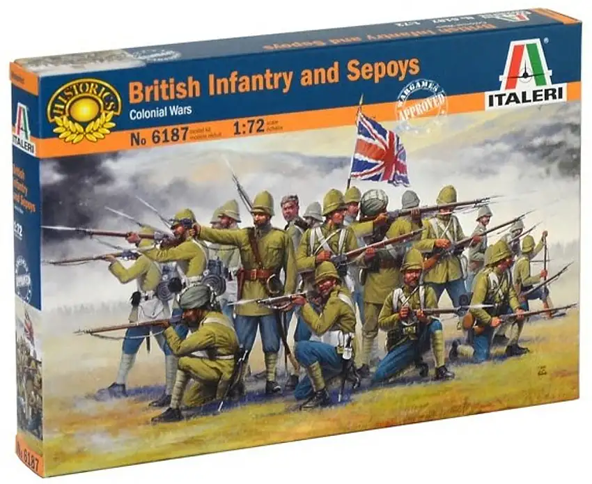 British Infantry & Sepoys Soldiers Colonial Wars (50) 1/72 Italeri