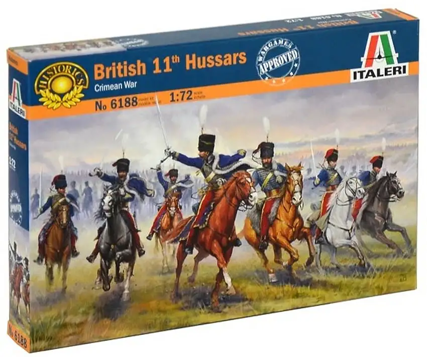 British 11th Hussars Soldiers Crimean Wars (12-figures w/horses) 1/72 Italeri