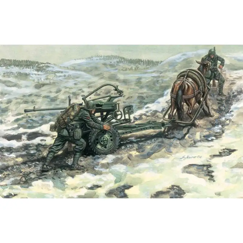 Italeri 1/35 Horse Drawn Breda 20/65 W/Servants