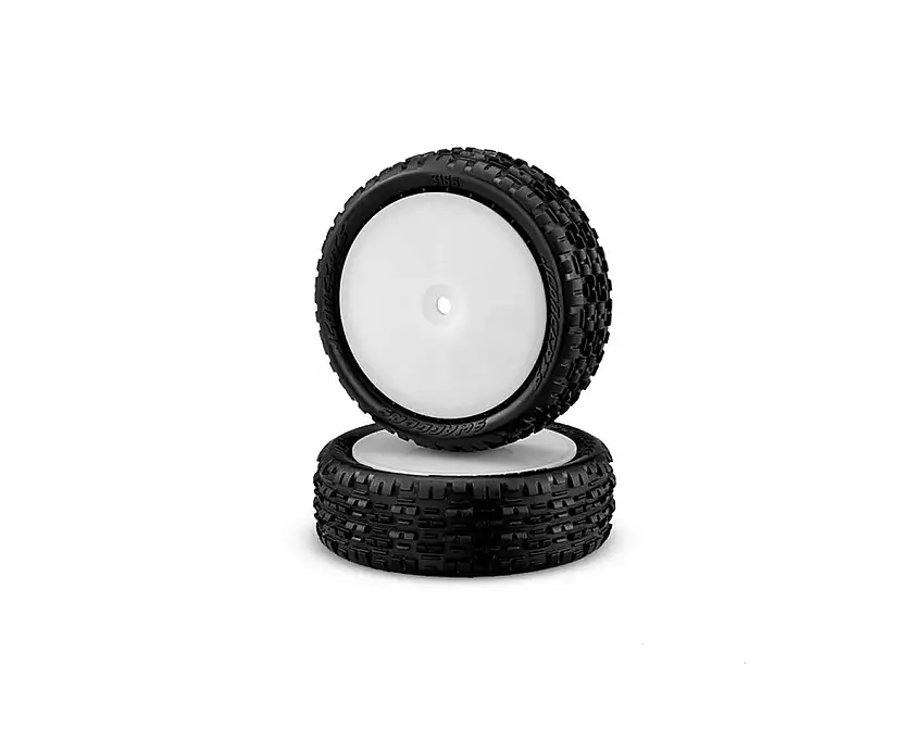 JConcepts Swagger 2.2" Pre-Mounted 4WD Front Buggy Carpet Tires (White) (2) w/12mm Hex (Pink)