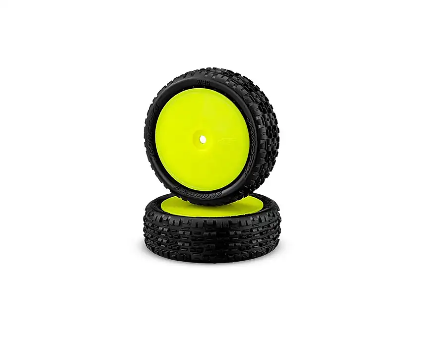 JConcepts Swagger 2.2" Pre-Mounted 4WD Front Buggy Carpet Tires (Yellow) (2) w/12mm Hex (Pink)