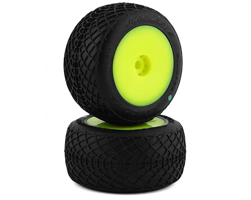 JConcepts Mini-B/Mini-T Ellipse Pre-Mounted Rear Tires (Yellow) (2) (Green)