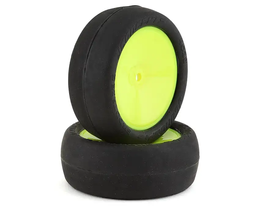 JConcepts Smoothie 2 2.2" Pre-Mounted 2WD Front Buggy Tires (Yellow) (2) w/12mm Hex (Silver)