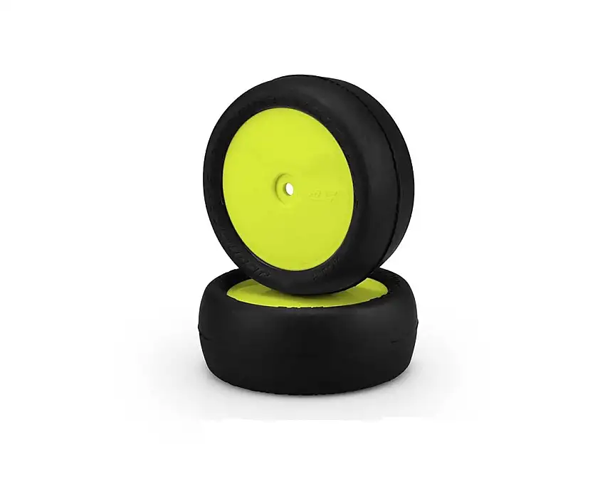 JConcepts Smoothie 2 2.2" Pre-Mounted 4WD Front Tires (Yellow) (2) (Silver) w/12mm Hex