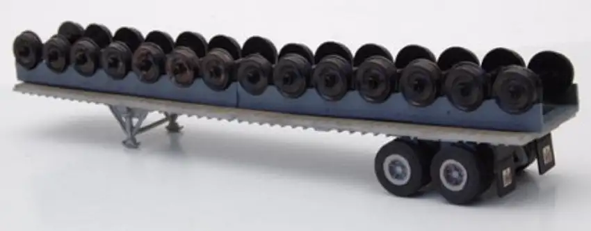 45' Flat Bed Truck Trailer w/Wheels (14) & Cradles (2) Set HO Scale JL Innovative