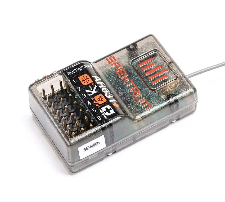 Spektrum AR631+ DSMX 6-Channel AS3X+ & SAFE Receiver - SPM-1031