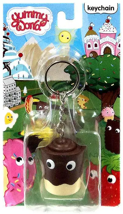Yummy World Chocolate Pudding Cup Keychain