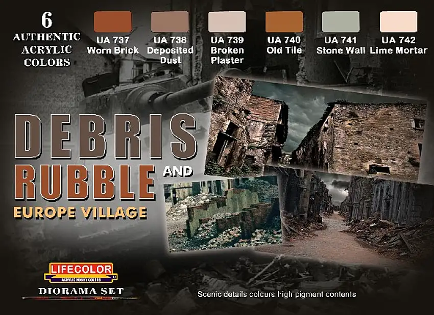 Debris and Rubble Europe Village Acrylic Paint Set Lifecolor