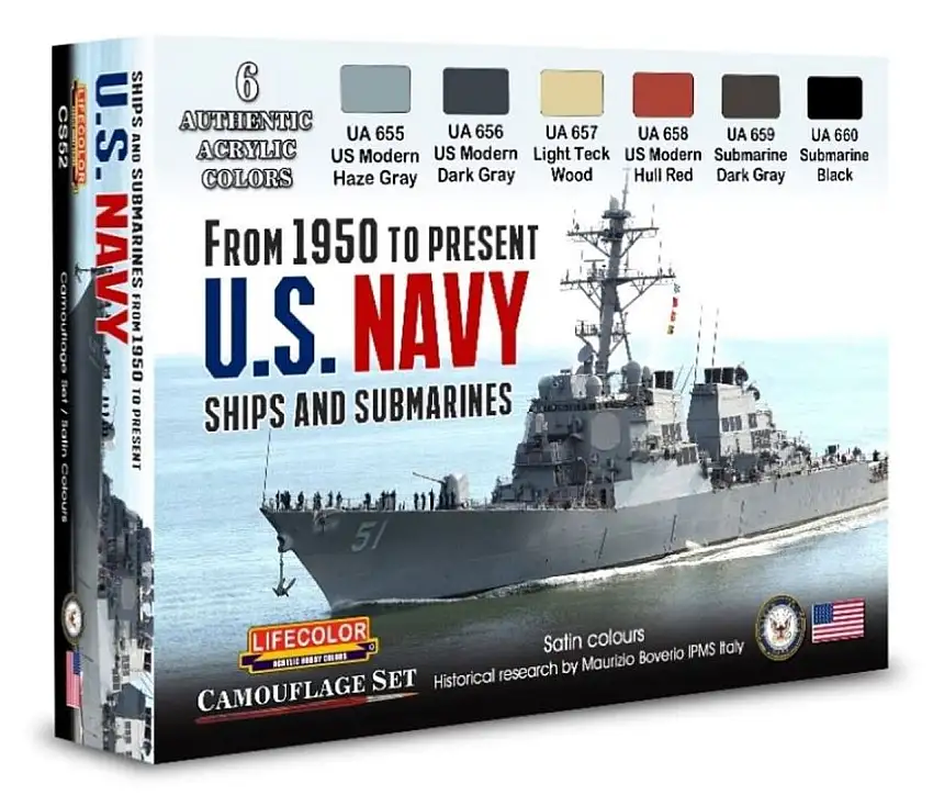 USN Ships & Submarines 1950-Present Camouflage Acrylic Set (6 22ml Bottles) Lifecolor