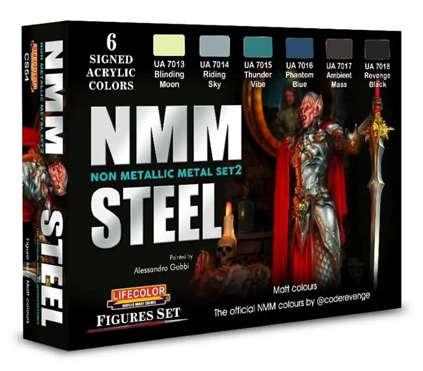 Steel Non-Metallic Metal Set 2 Matt Colors Figures Acrylic Set (6 22ml Bottles) Lifecolor