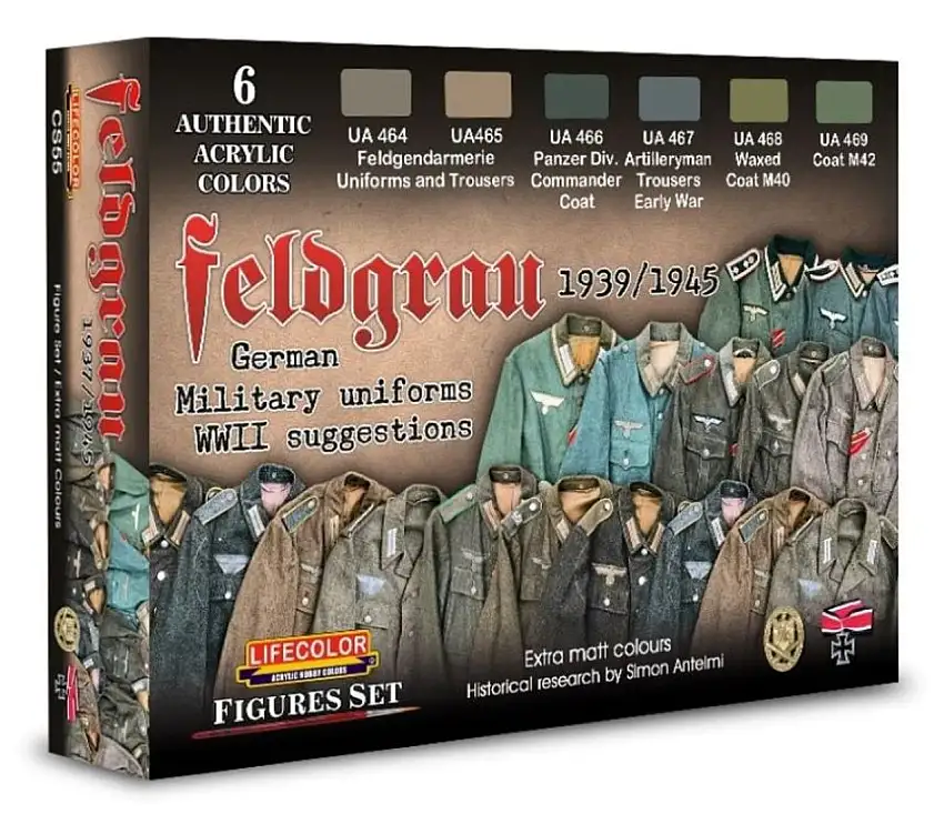 German WWII Uniforms 1939-45 Acrylic Set (6 22ml Bottles) Lifecolor