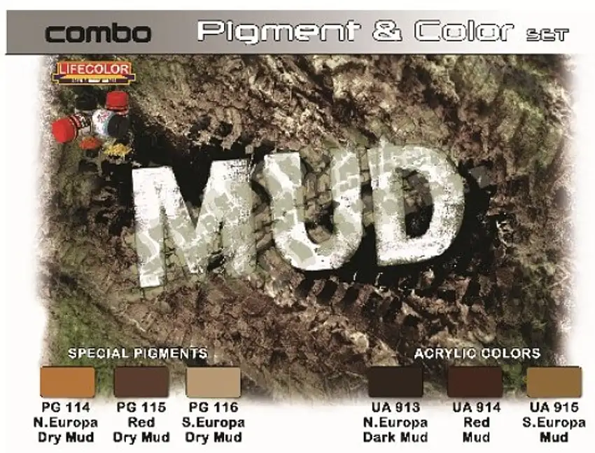 Mud Pigment & Color Acrylic Paint & Pigments Set Lifecolor