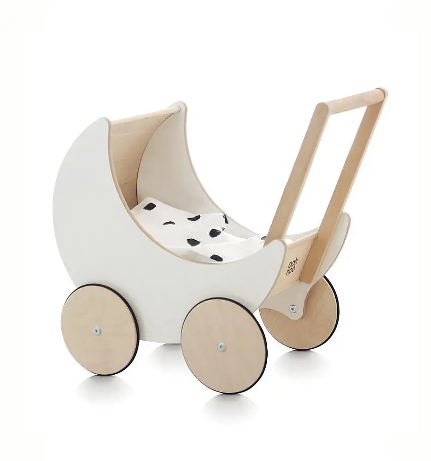Wooden Doll Pram | White