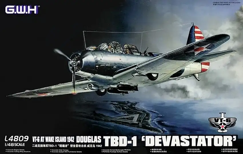 TBD-1 Devastor VT-6 Wake Island 1942 Fighter 1/48 Great Wall Hobby
