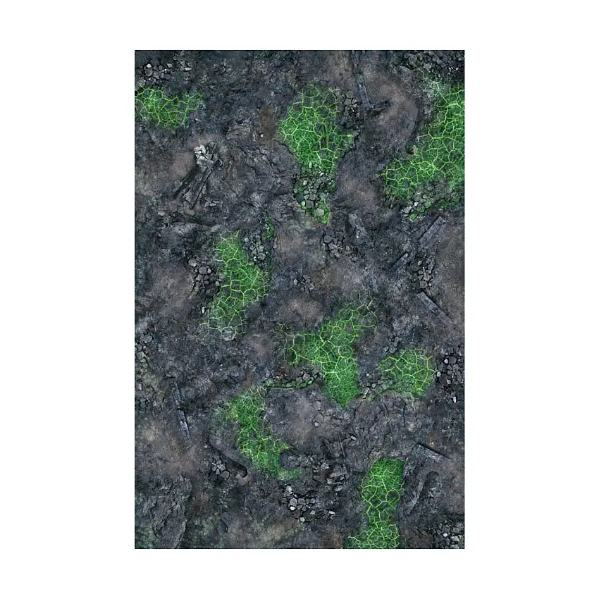 72" x 48" Playmat - Green Blight Battlefield (Rubber)