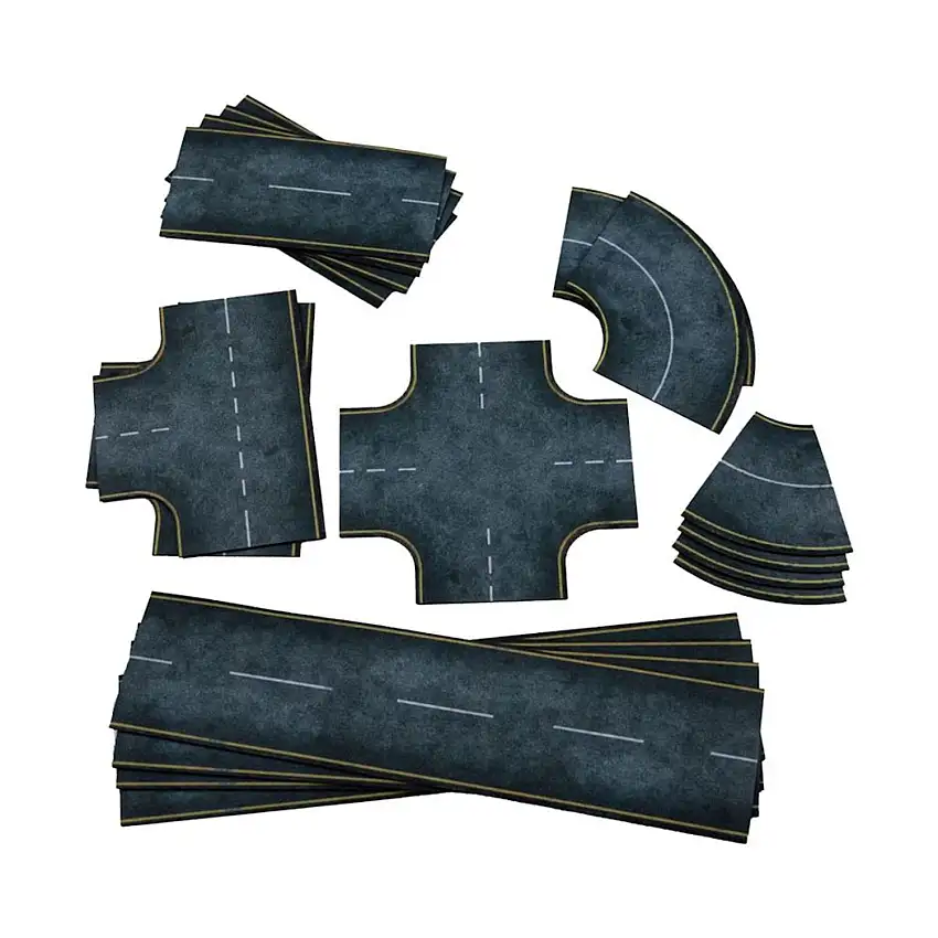 Asphalt Roads (15mm Scale, Rubber Backing)