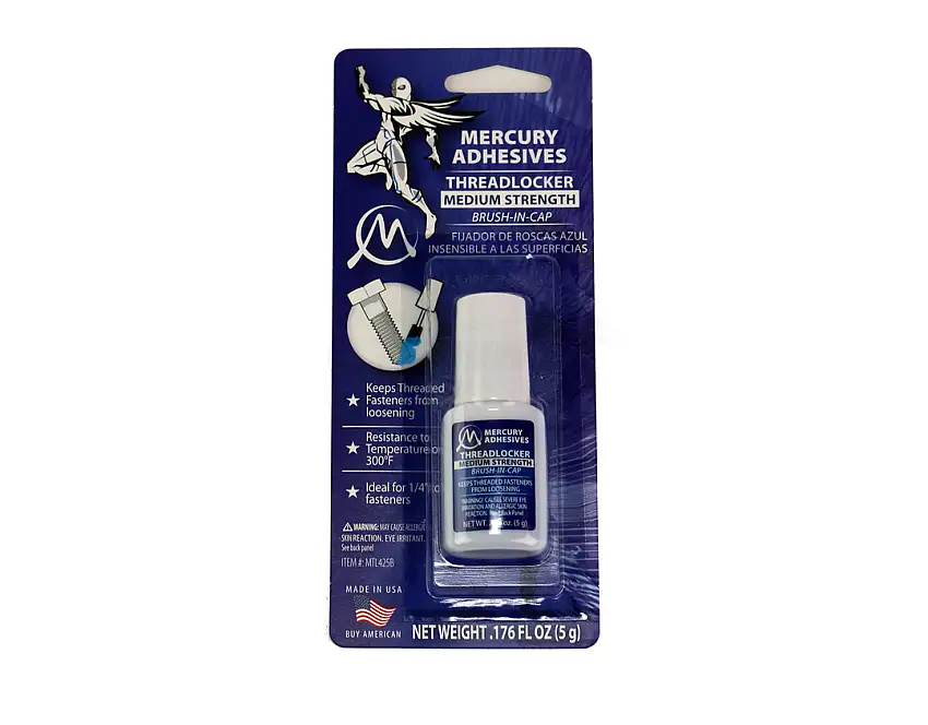 Mercury Adhesives - Blue Threadlocker with Brush-in-Cap