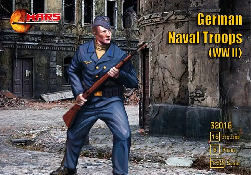 WWII German Naval Troops (15) 1/32 Mars Figures