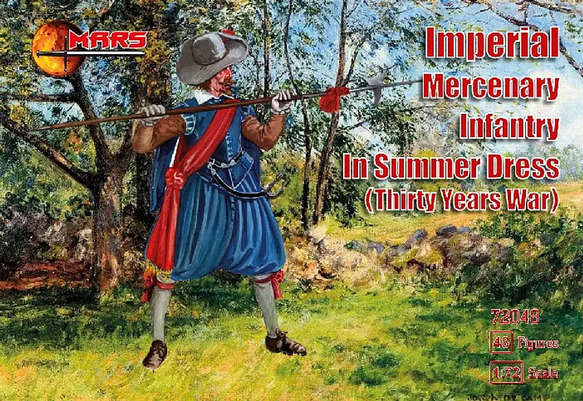 Thirty Years War Imperial Mercenary Infantry Summer Dress (48) 1/72 Mars Figures