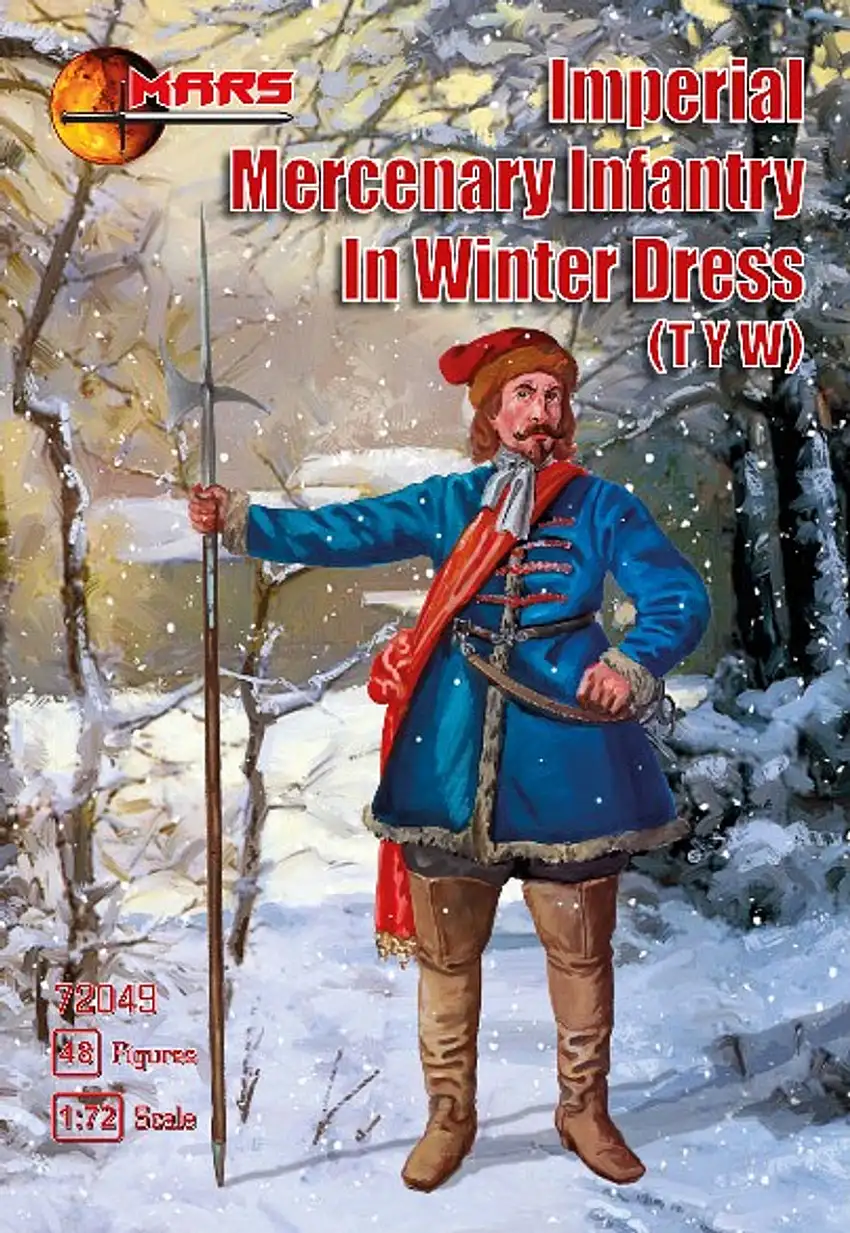 Thirty Years War Imperial Mercenary Infantry Winter Dress (48) 1/72 Mars Figures