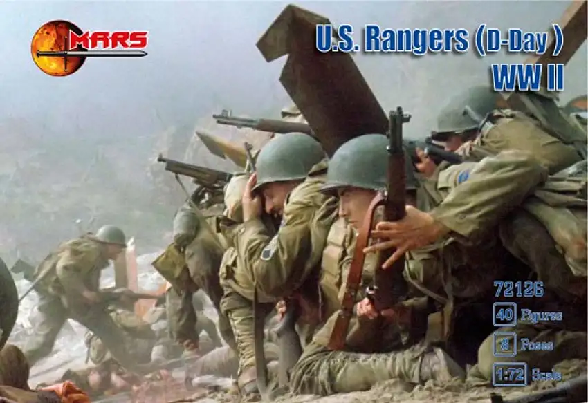 WWII US Rangers D-Day (40) 1/72 Mars Figures