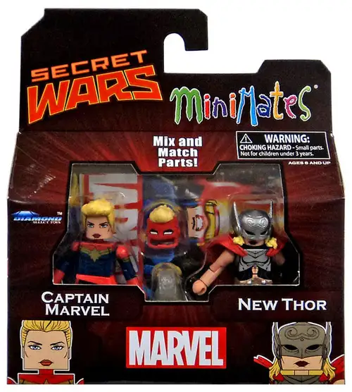 Secret Wars Minimates Series 64 Captain Marvel & New Thor 2-Inch Minifigure 2-Pack
