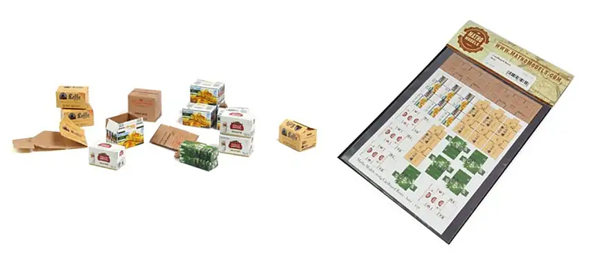 Cardboard Boxes Beer, Printed Paper (36) (Stella Artois, Leffe, Heinken, Bitburger, Budweiser) 1/35 Matho Models