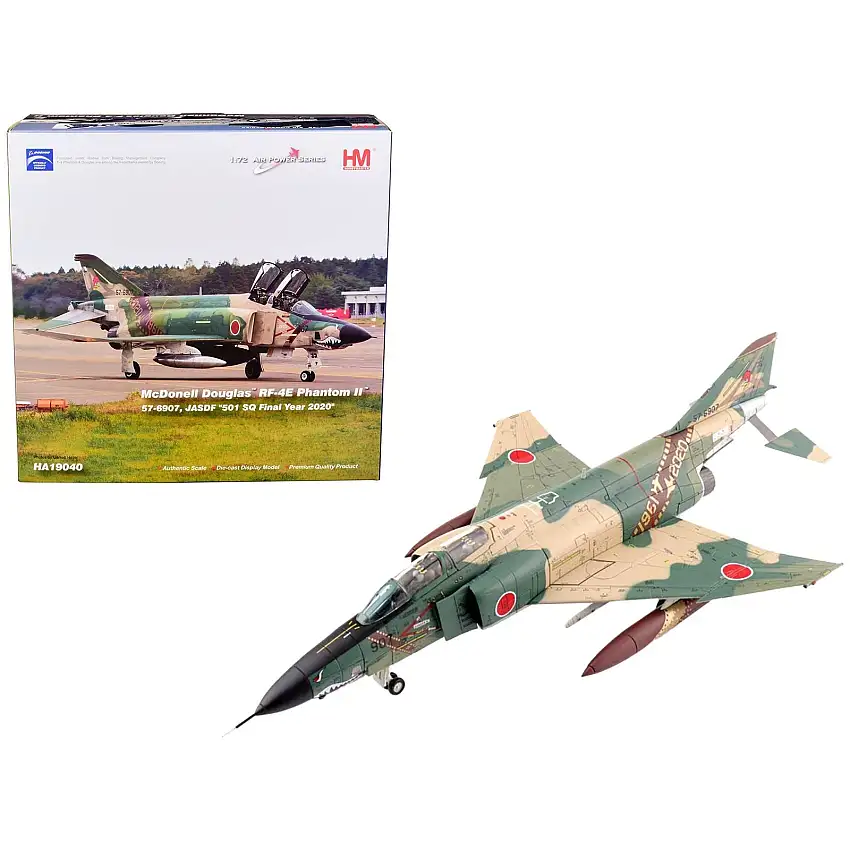 McDonnell Douglas RF-4E Phantom II Fighter Aircraft 57-6907 JASDF "501 SQ Final Year 2020" "Air Power Series" 1/72 Scale Model by Hobby Master