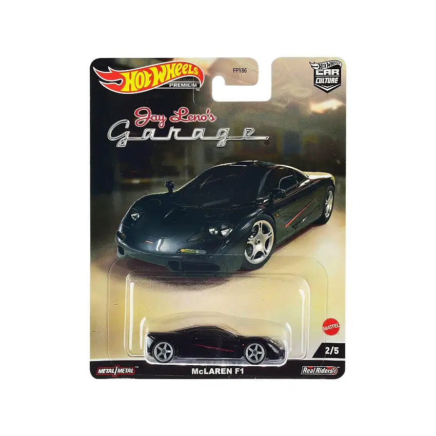 McLaren F1 Black with Red Stripes "Jay Leno’s Garage" Diecast Model Car by Hot Wheels