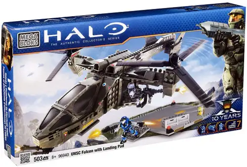 Mega Bloks Halo The Authentic Collector's Series UNSC Falcon with Landing Pad Set #96940 [Damaged Package]