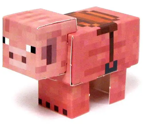 Minecraft Pig with Saddle Papercraft [Single Piece]