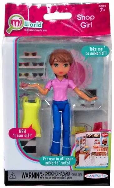 MiWorld Shop Girl Action Figure [Pink Top, Yellow Apron]