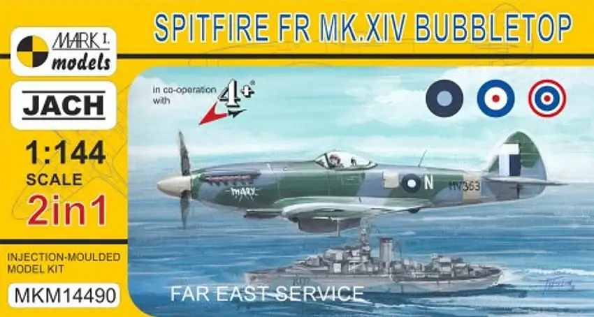Spitfire FR Mk XIV Bubbletop Far East Service Fighter (2 in 1) (2 Kits) 1/144 Mark I Models