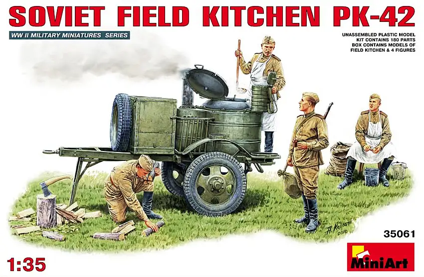 WWII KP42 Soviet Field Kitchen w/4 Crew 1/35 Miniart Models
