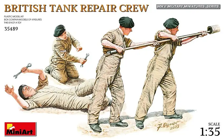 WWII British Tank Repair Crew (4) 1/35 MiniArt