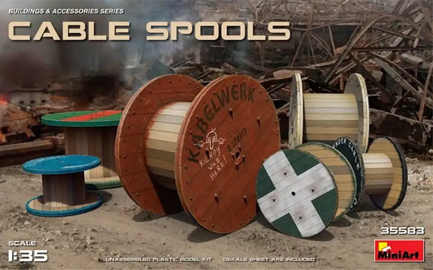 Cable Spools (6 w/20 decal options) 1/35 Miniart