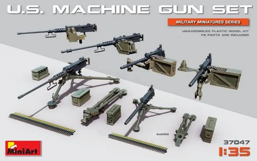 US Machine Gun Set (6 different guns, stands, ammo boxes) 1/35 Miniart