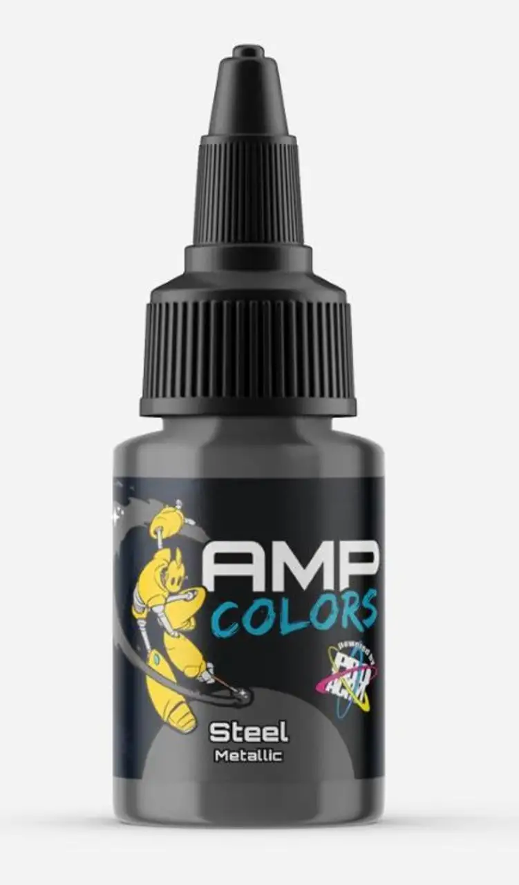 Pro Acryl AMP Colors: Steel Metallic Acrylic Paint 22ml Bottle Monument Hobbies