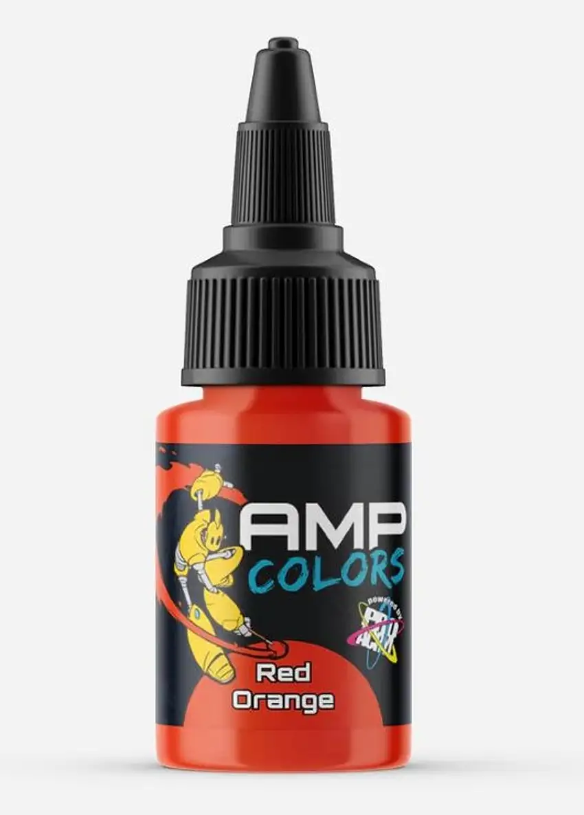 Pro Acryl AMP Colors: Red Orange Acrylic Paint 22ml Bottle Monument Hobbies