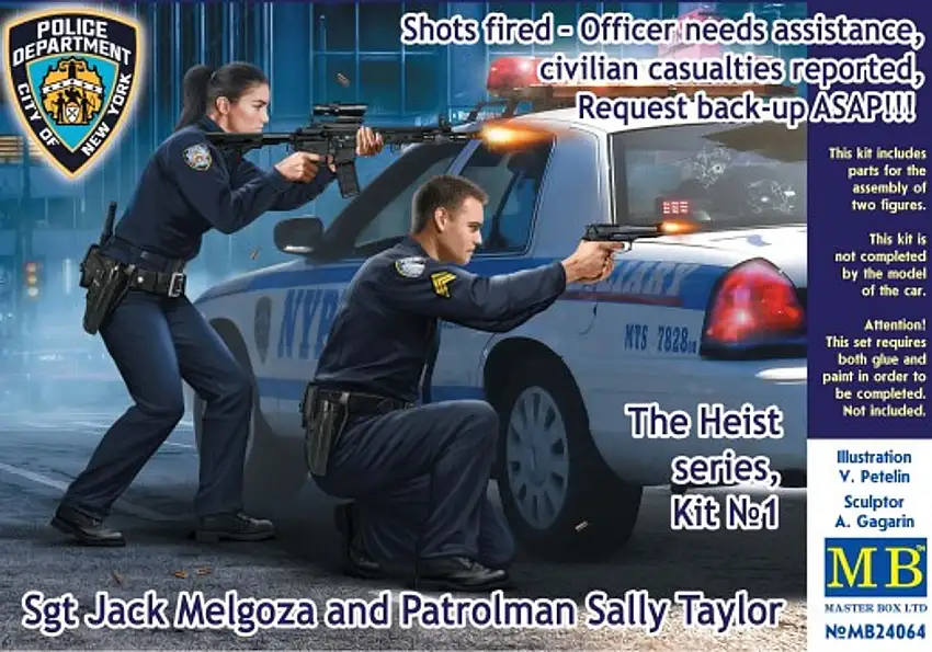 The Heist: Sgt. Jack Melgoza & Patrol Woman Sally Taylor in Shootout 1/24 Masterbox
