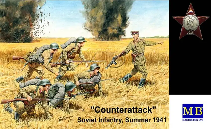 Counterattack Soviet Infantry Summer 1941 (6) 1/35 Master Box Models