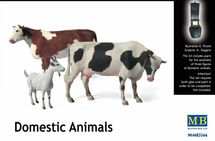 Domestic Animals (2 Cows & 1 Goat) 1/35 Master Box Models