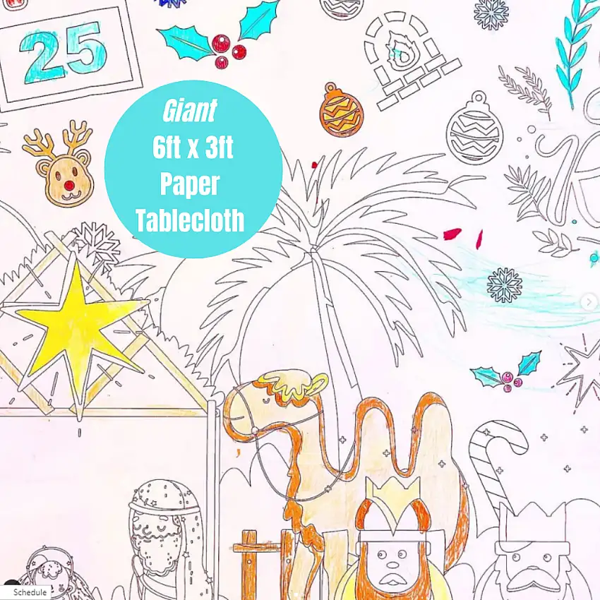 Christmas Nativity Coloring Table Cover