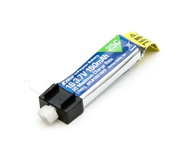 E-Flite 3.7V 150mAh 1S 25C LiPo Battery: PH 1.25 (Ultra Micro)