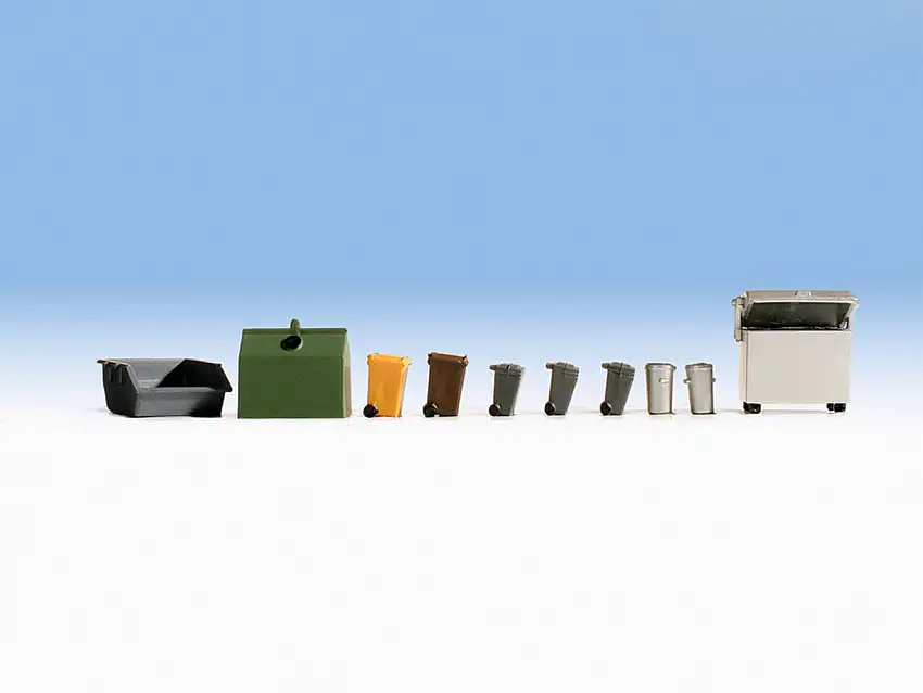 Waste Dumpsters & Trash Cans (10) HO Scale Noch