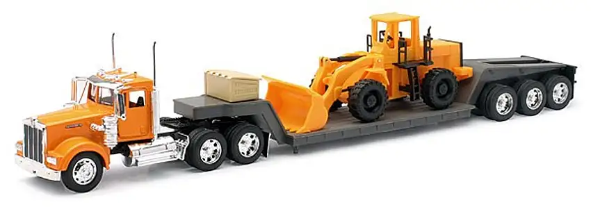 1979 Kenworth W900 w/Lowboy Trailer & Front End Loader 1/32 New Ray