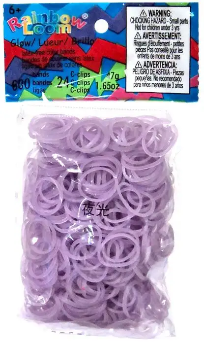 Rainbow Loom Glow in the Dark Purple Rubber Bands Refill Pack [600 Count]